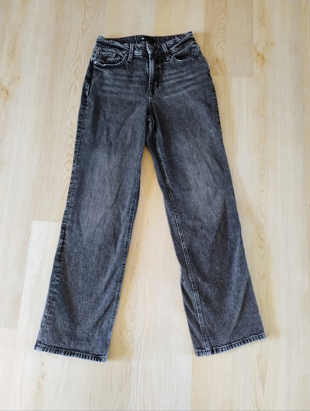 Maurices Washed Black Straight-Leg Women’s Jeans With Sparkles